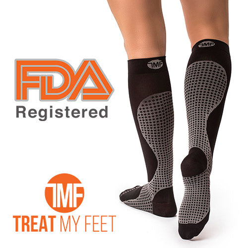 Black / Grey Calf & Leg Moderate Graduated Compression Socks - 15-20 mmHg