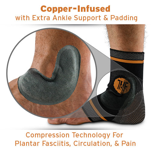 Best Copper Infused Compression Ankle Brace, Silicone Ankle