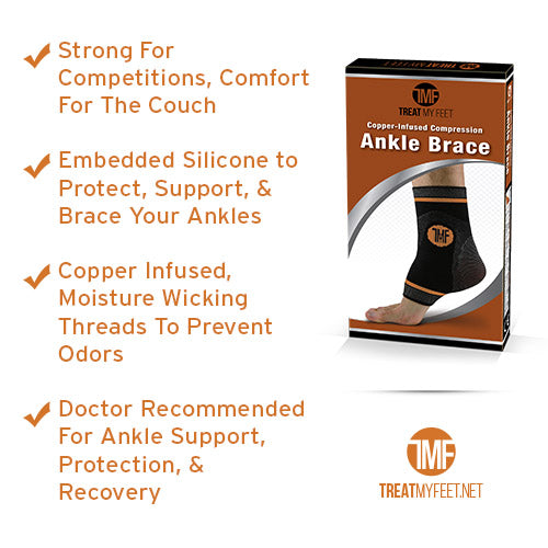 Best Copper Infused Compression Ankle Brace, Silicone Ankle