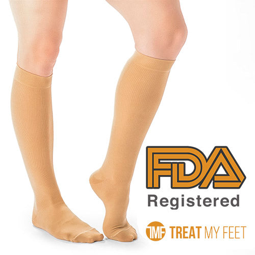 Beige Calf & Leg Moderate Compression Socks - 15-20 mmHg