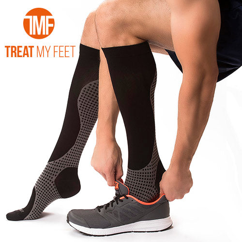 Black / Grey Calf & Leg Moderate Graduated Compression Socks - 15-20 mmHg