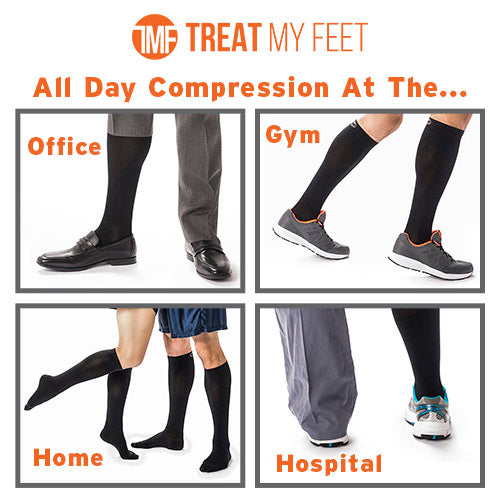 Black Calf & Leg Moderate Compression Socks - 15-20 mmHg