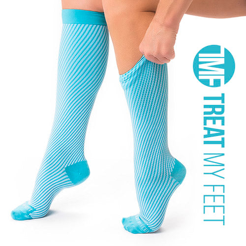 Blue Calf & Leg Moderate Compression Socks - 15-20 mmHg