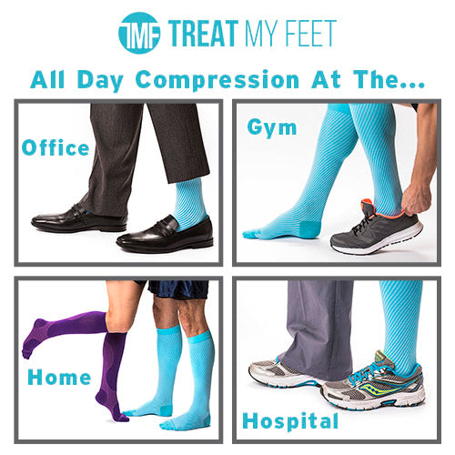 Blue Calf & Leg Moderate Compression Socks - 15-20 mmHg
