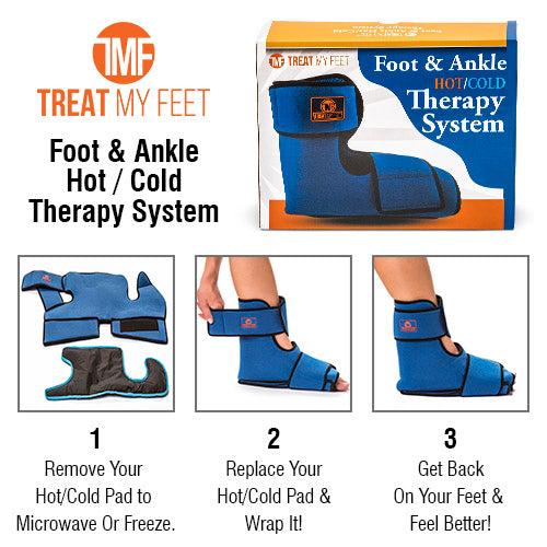 Hot / Cold Therapy System - Padded Gel Wrap For Foot Pain, Ankle Sprains