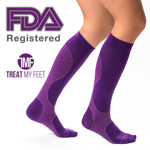 Purple Calf & Leg Moderate Graduated Compression Socks - 15-20 mmHg