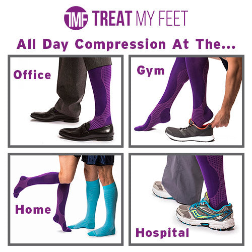 Purple Calf & Leg Moderate Graduated Compression Socks - 15-20 mmHg