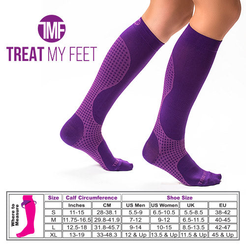Purple Calf & Leg Moderate Graduated Compression Socks - 15-20 mmHg